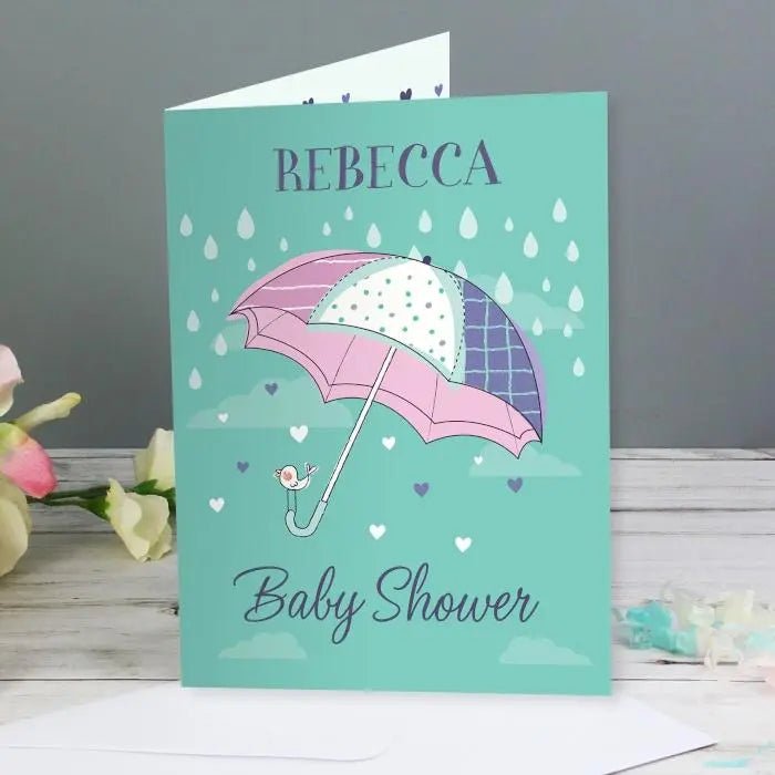 Personalised Baby Shower Umbrella Card: 2 - Greeting Cards By Gift Moments