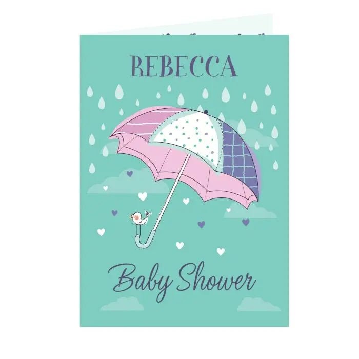 Personalised Baby Shower Umbrella Card: 3 - Greeting Cards By Gift Moments