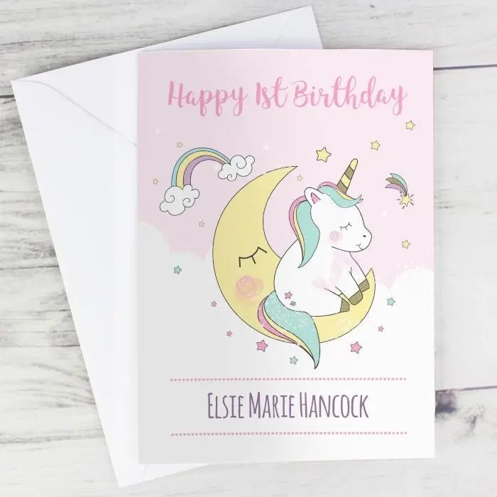 Personalised Baby Unicorn Card: 3 - Greeting Cards By Gift Moments