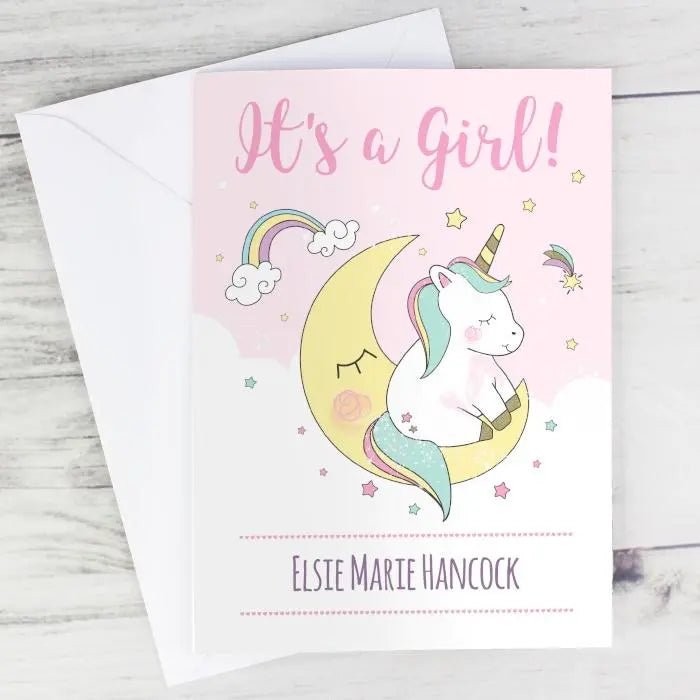 Personalised Baby Unicorn Card: 7 - Greeting Cards By Gift Moments