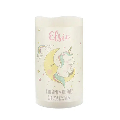 Personalised Baby Unicorn Nightlight LED Candle: 4 - LED Lighting By Gift Moments