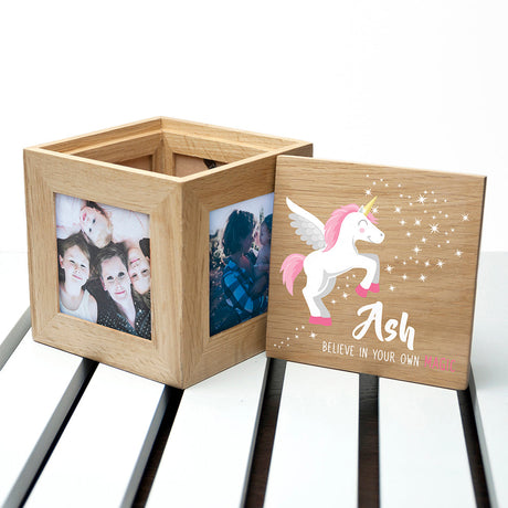 Personalised Baby Unicorn Photo Cube: 1 Photo Cubes By Gift Moments