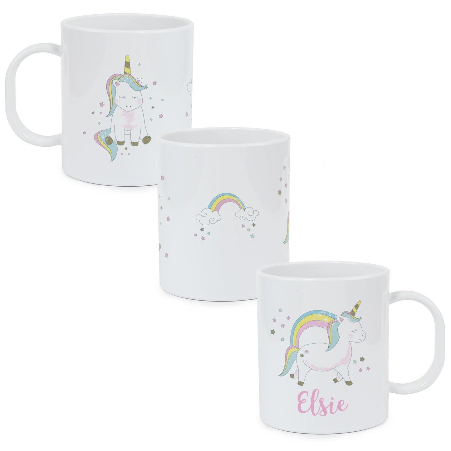 Personalised Baby Unicorn Plastic Mug: 4 - Plastic Mugs By Gift Moments