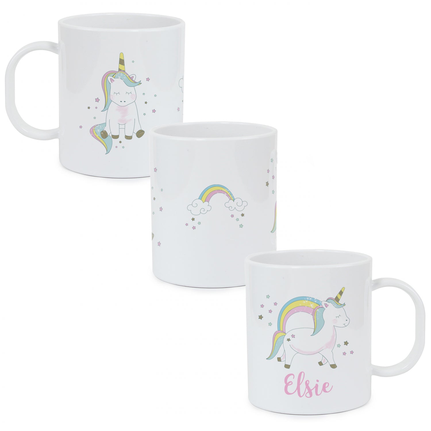Personalised Baby Unicorn Plastic Mug: 4 - Plastic Mugs By Gift Moments