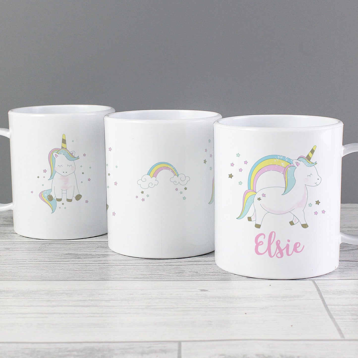 Personalised Baby Unicorn Plastic Mug: 1 - Plastic Mugs By Gift Moments