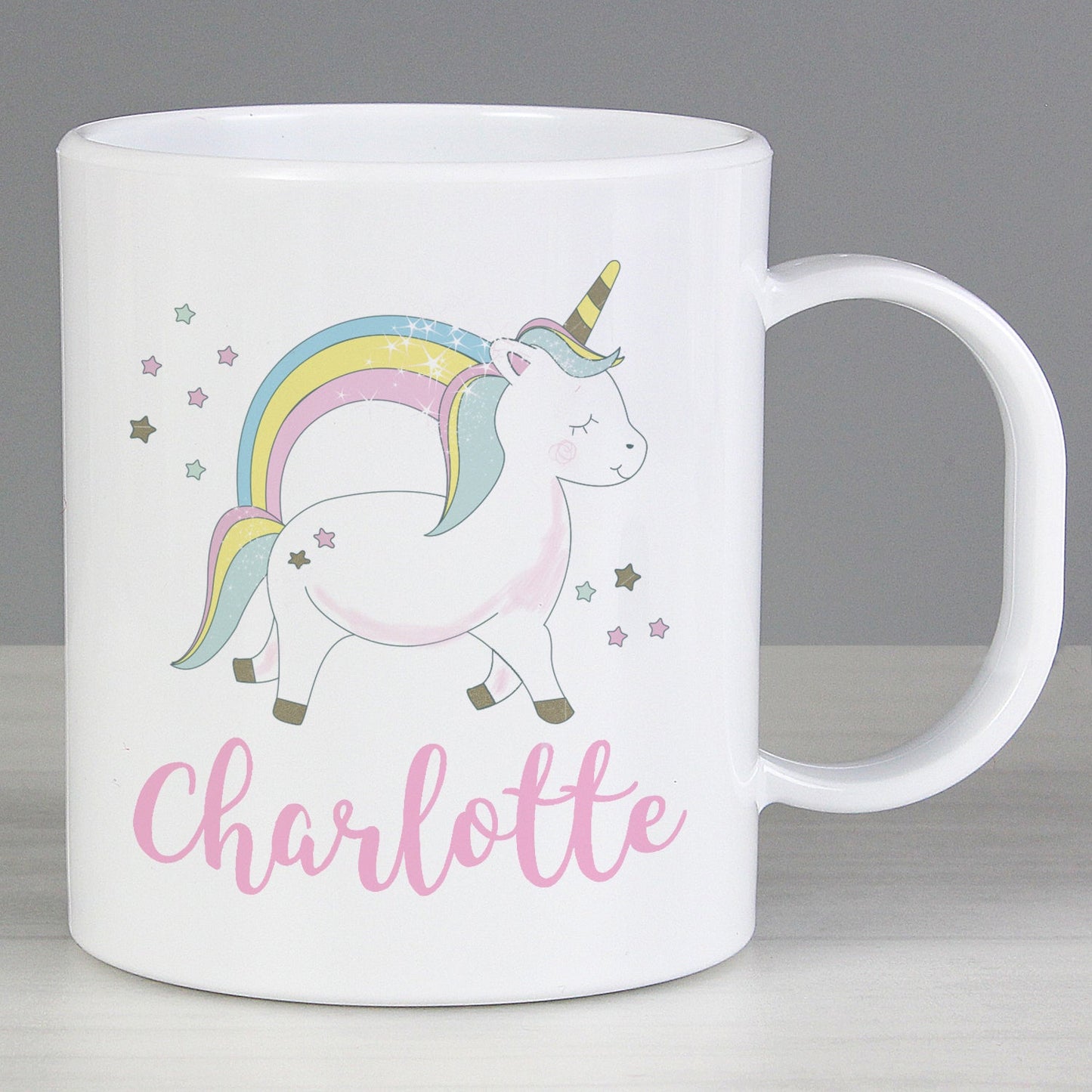 Personalised Baby Unicorn Plastic Mug: 2 - Plastic Mugs By Gift Moments