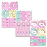 Personalised Baby Unicorn Sticker Set: 3 - Stickers By Gift Moments