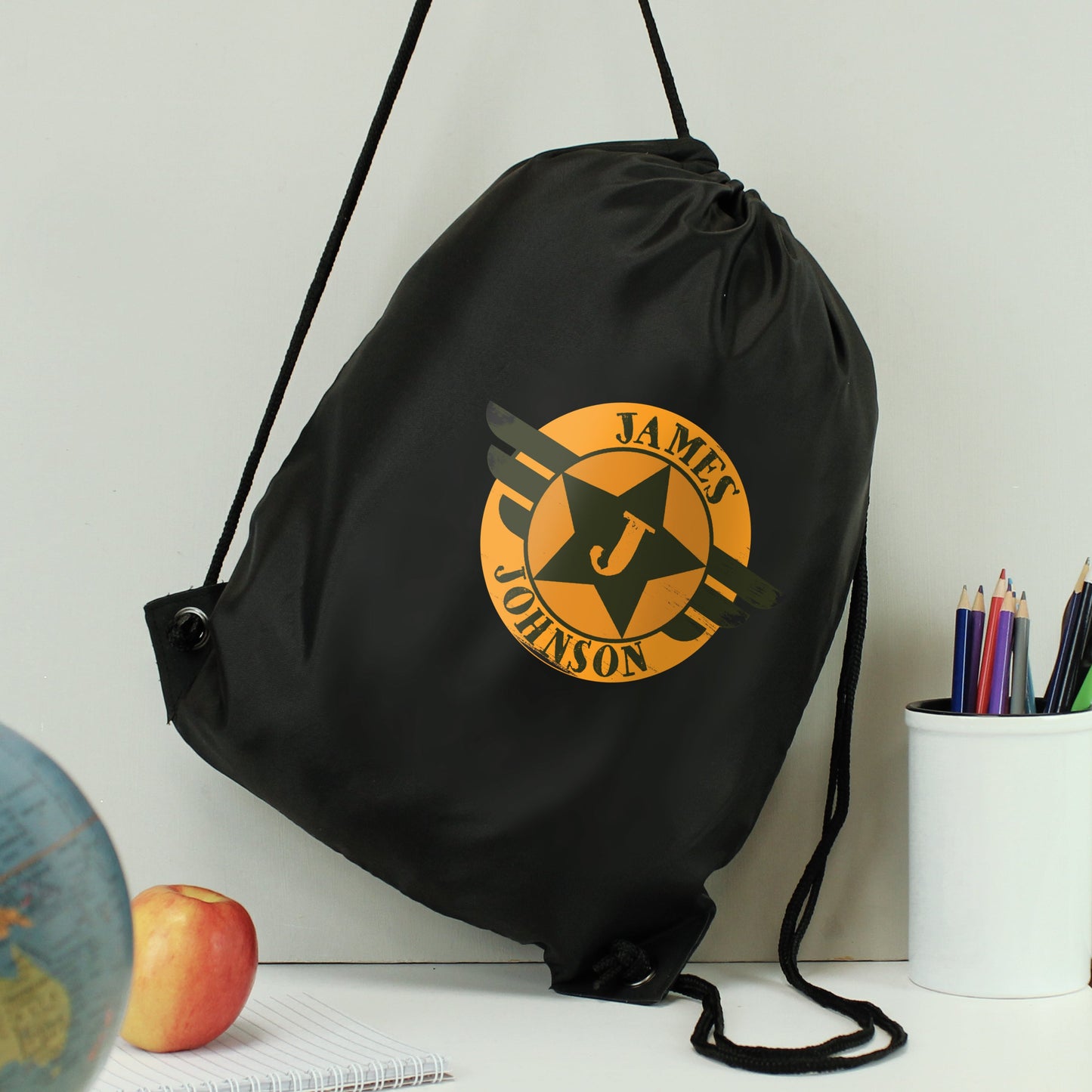 Personalised Badge Black Kit Bag: 3 - Kids Bags By Gift Moments