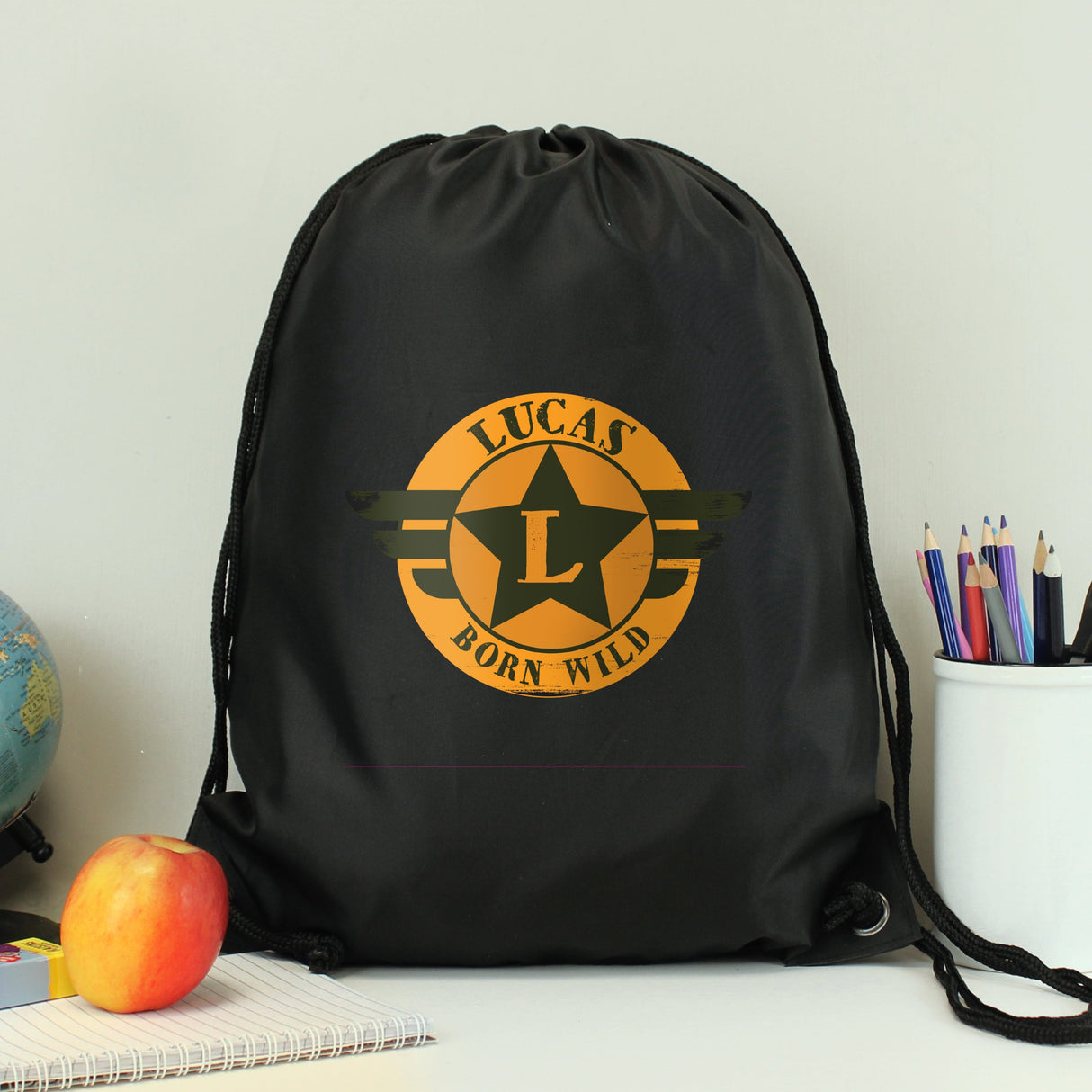 Personalised Badge Black Kit Bag: 4 - Kids Bags By Gift Moments