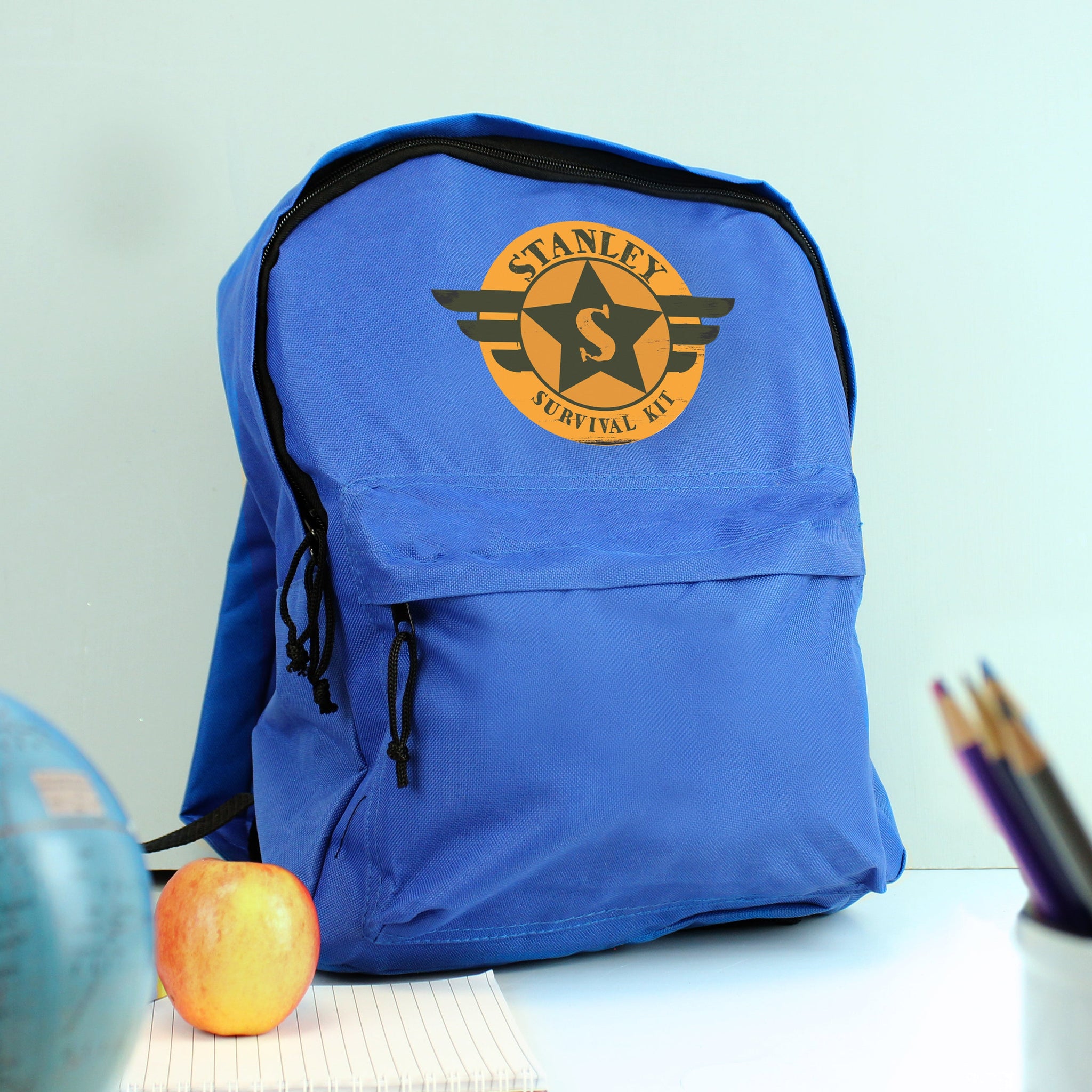 Personalised Badge Blue Backpack: 2 - Kids Bags By Gift Moments