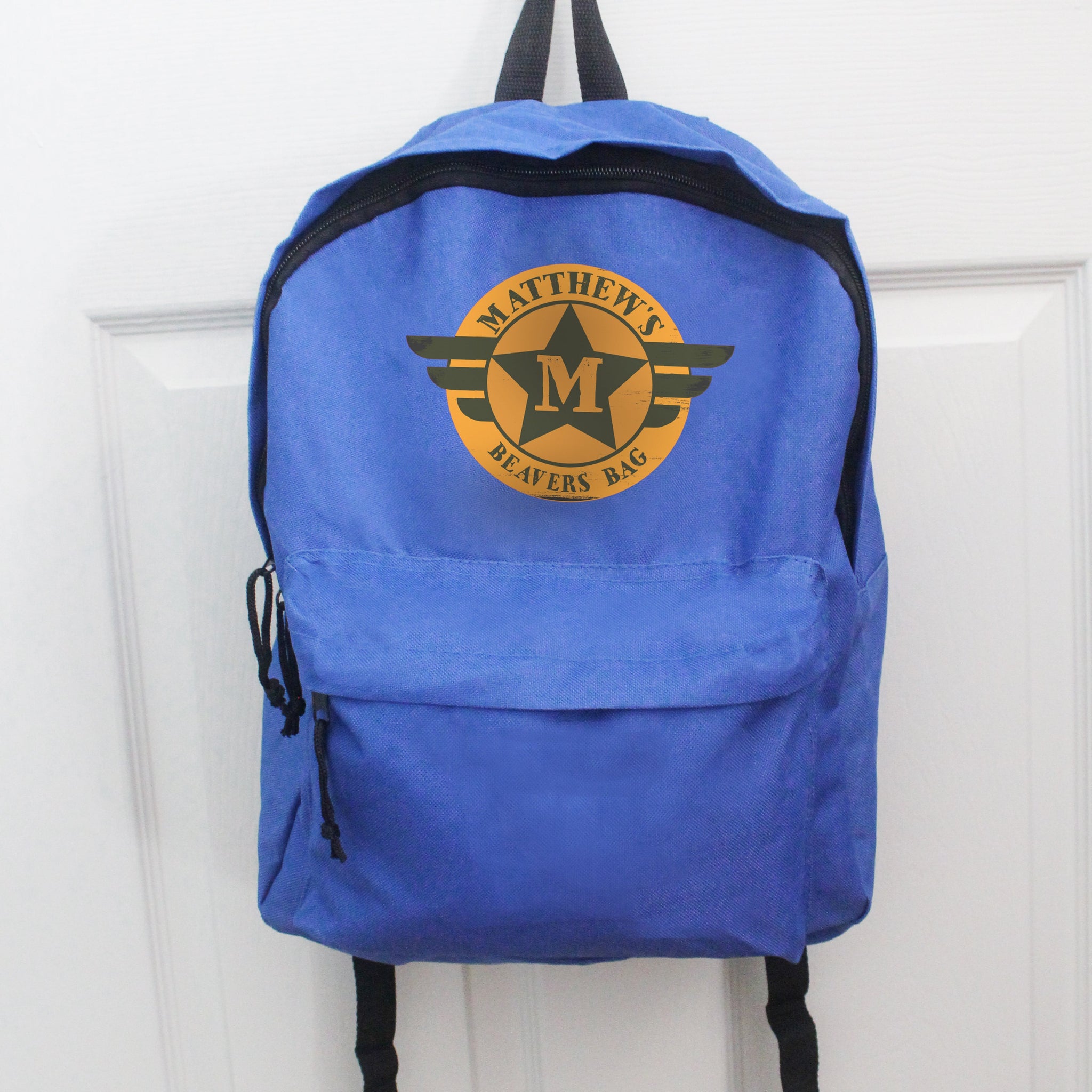 Personalised Badge Blue Backpack: 4 - Kids Bags By Gift Moments