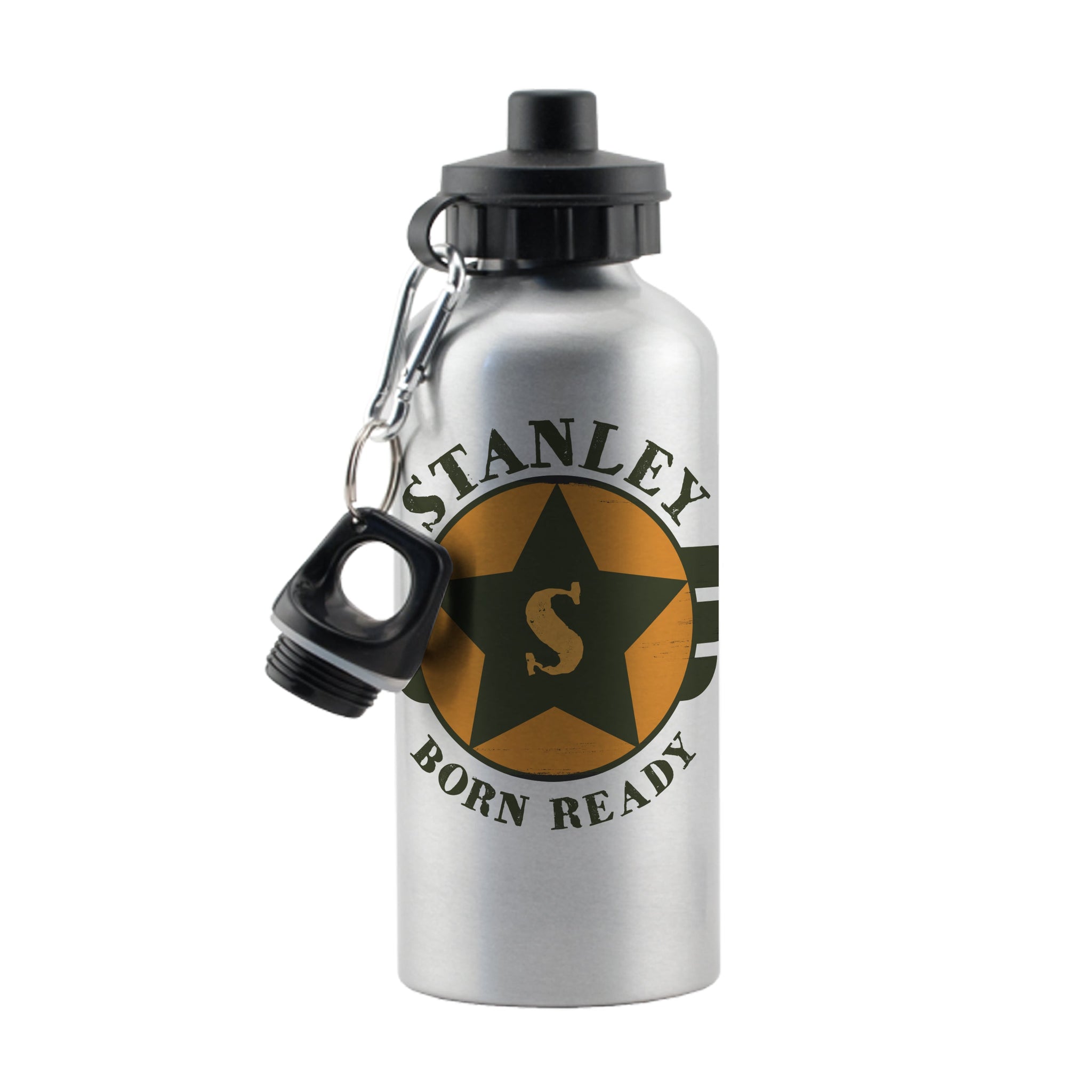 Personalised Badge Silver Drinks Bottle: 5 - Kids Bottles By Gift Moments
