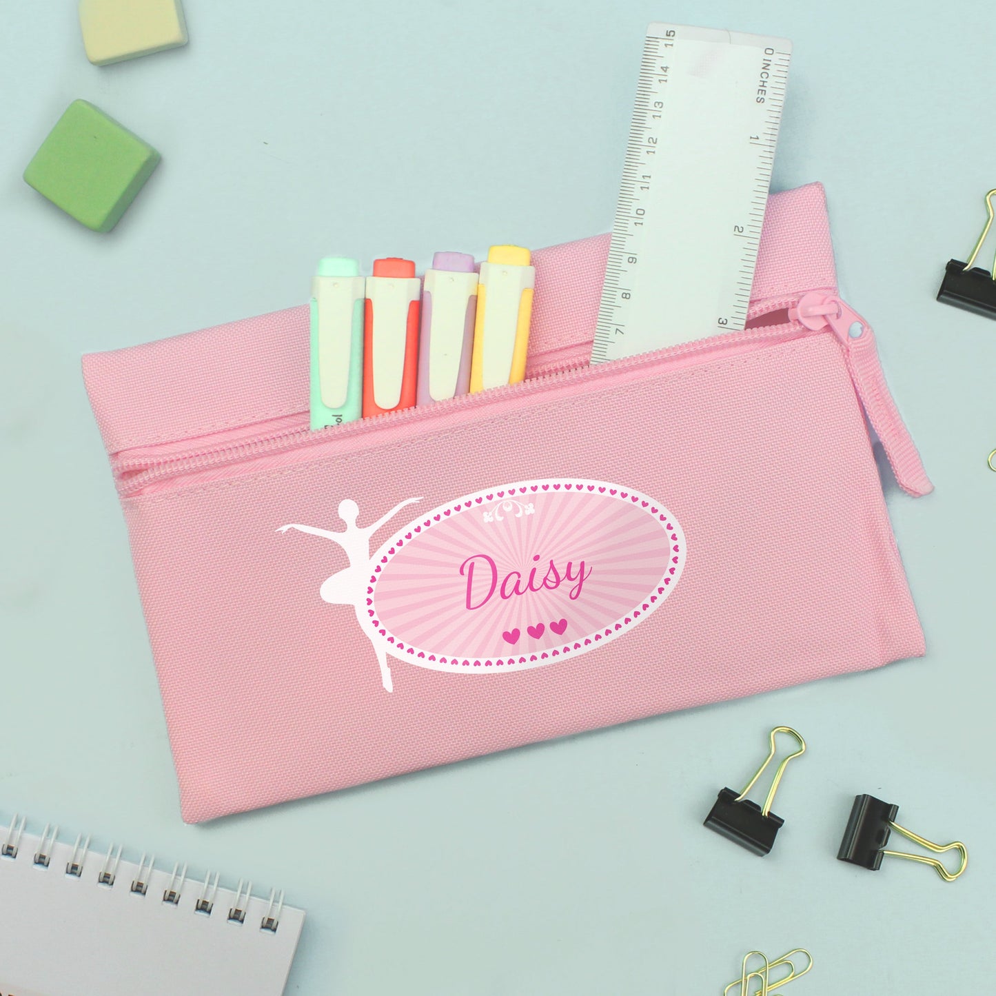 Personalised Ballerina Pink Pencil Case: 4 - Pencil Cases & Sets By Gift Moments