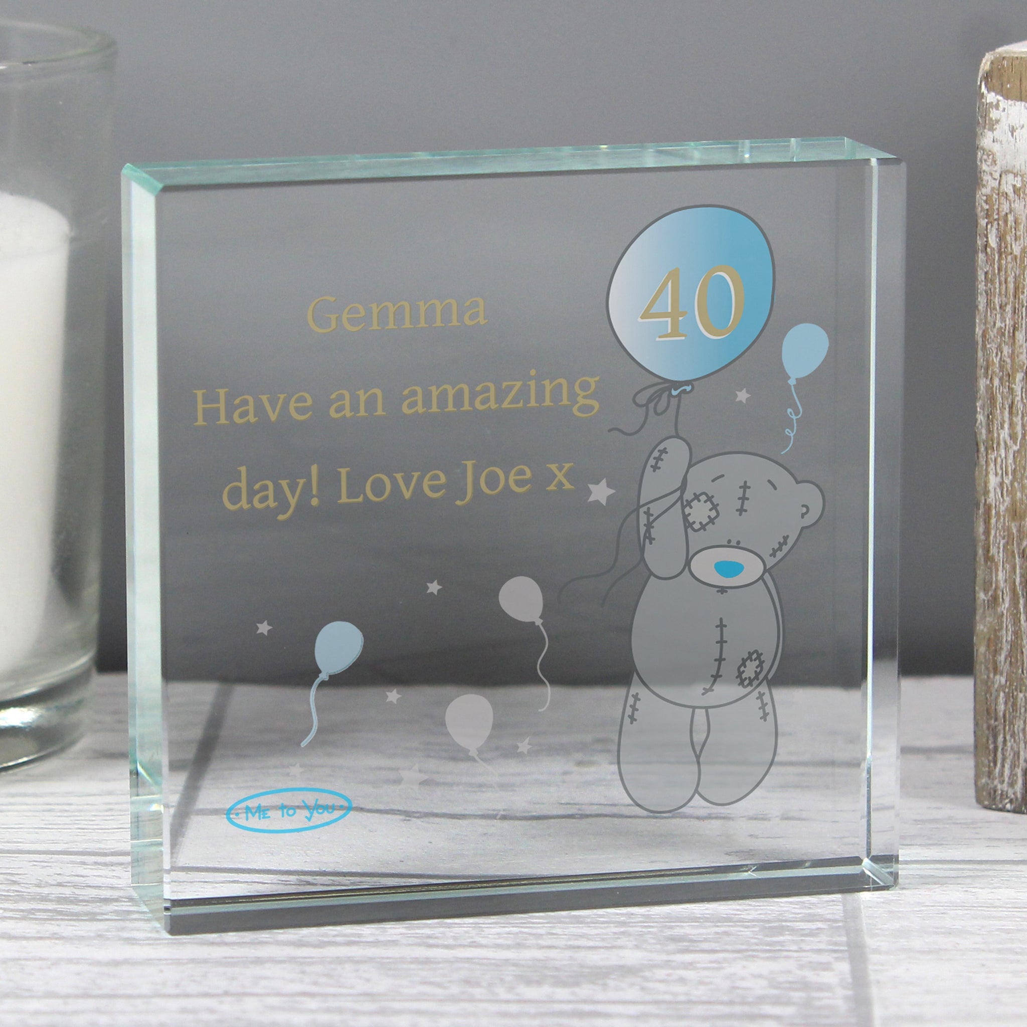 Personalised Me To You Balloon Crystal Token: 2 - Crystal Tokens