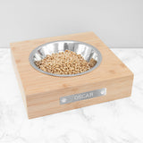 Personalised Bamboo Dog Bowl with Metal Tag: 1 - Pet Products By Gift Moments