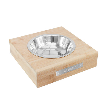 Personalised Bamboo Dog Bowl with Metal Tag: 4 - Pet Products By Gift Moments