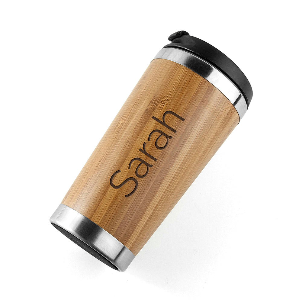 Personalised Bamboo Travel Mug: 7 - Travel Mugs By Gift Moments