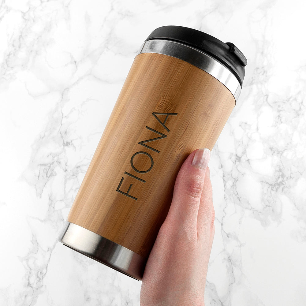 Personalised Bamboo Travel Mug: 5 - Travel Mugs By Gift Moments
