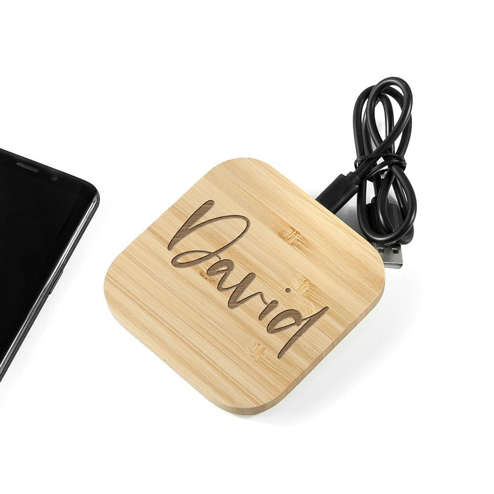 Personalised Bamboo Wireless Charger: 7 - Tech Accessories By Gift Moments