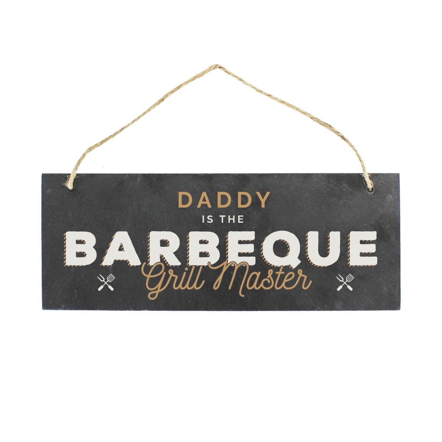 Personalised ’Barbeque Grill Master’ Printed Hanging Slate Plaque: 4 - Signs & Plaques By Gift Moments