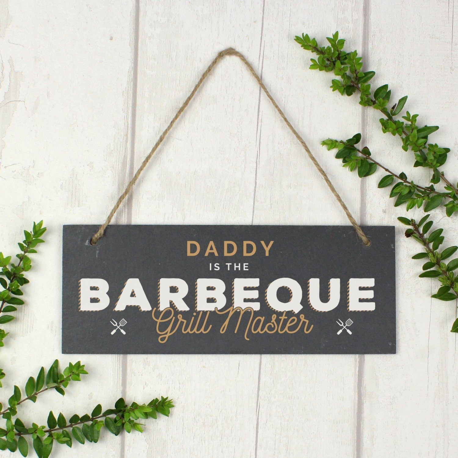 Personalised ’Barbeque Grill Master’ Printed Hanging Slate Plaque - Shop Signs & Plaques At Gift Moments - 2