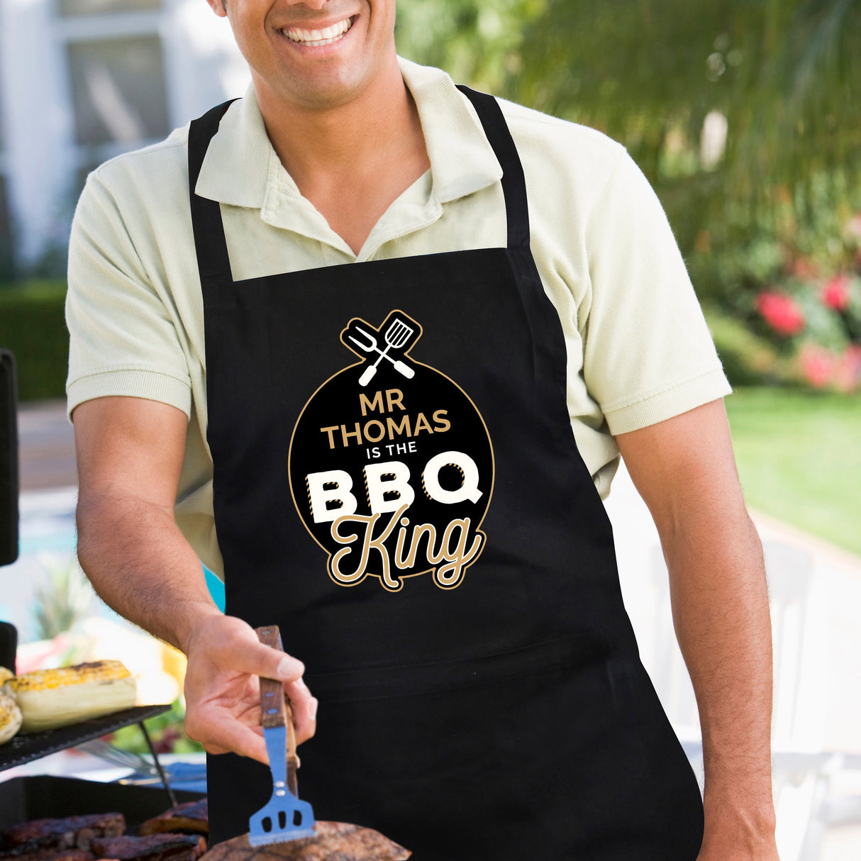 Personalised BBQ King Black Apron: 1 - Aprons By Gift Moments