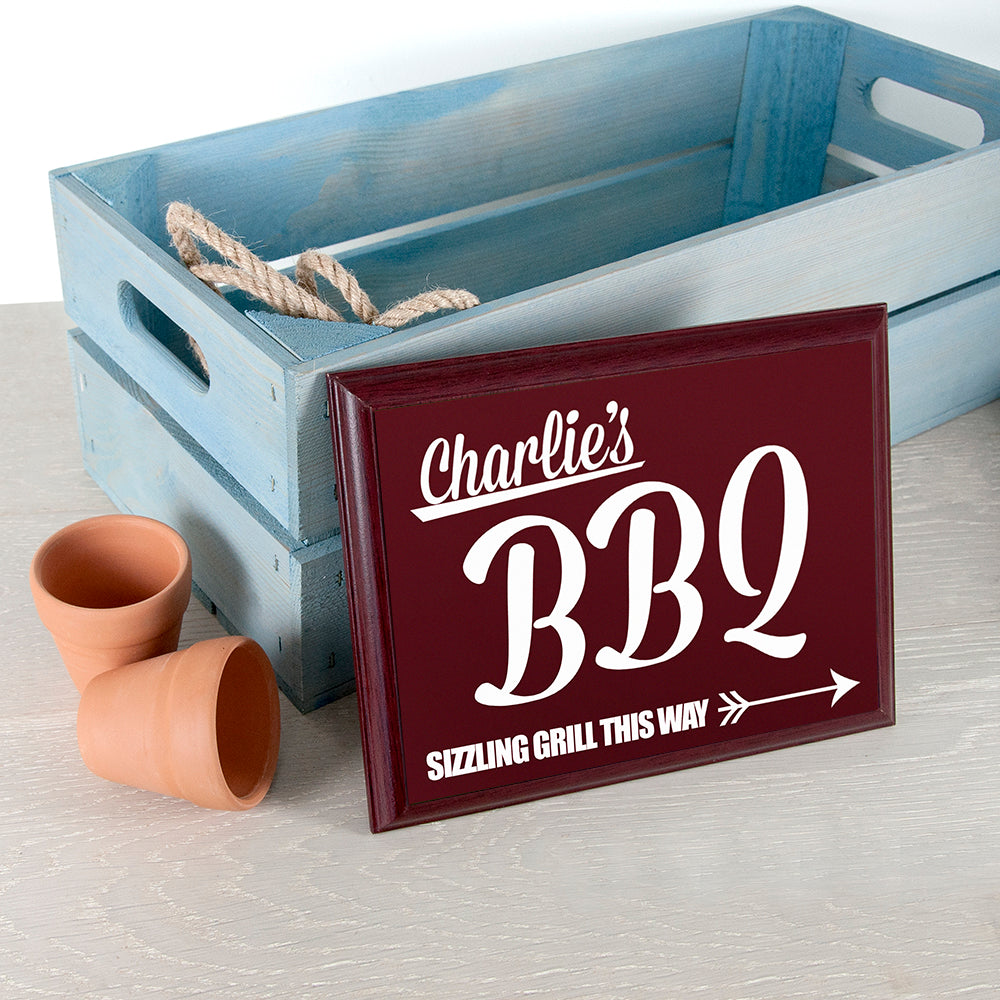 Personalised BBQ This Way! Garden Plaque - Shop Signs & Plaques At Gift Moments - 2