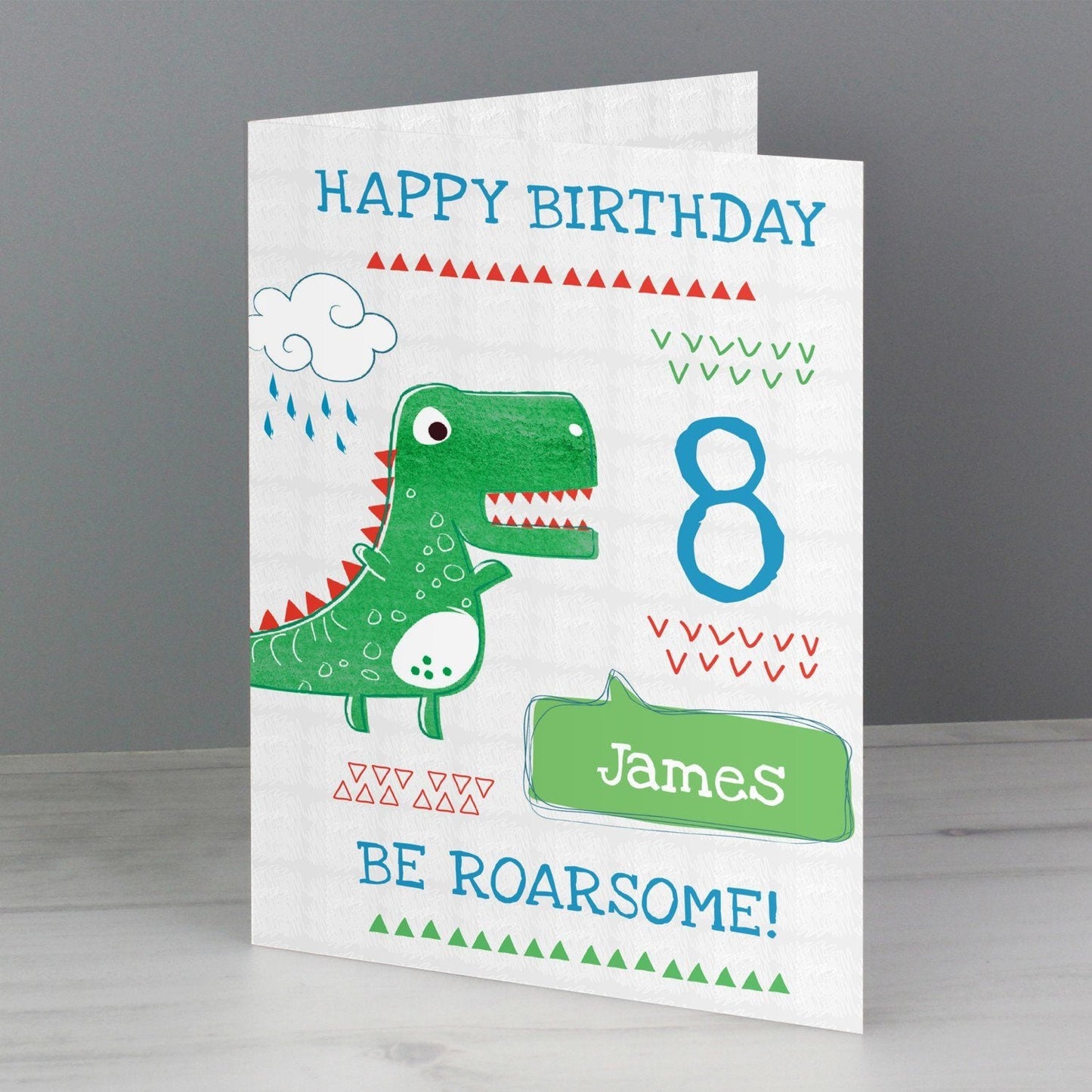 Personalised ’Be Roarsome’ Dinosaur Card: 2 - Greeting Cards By Gift Moments