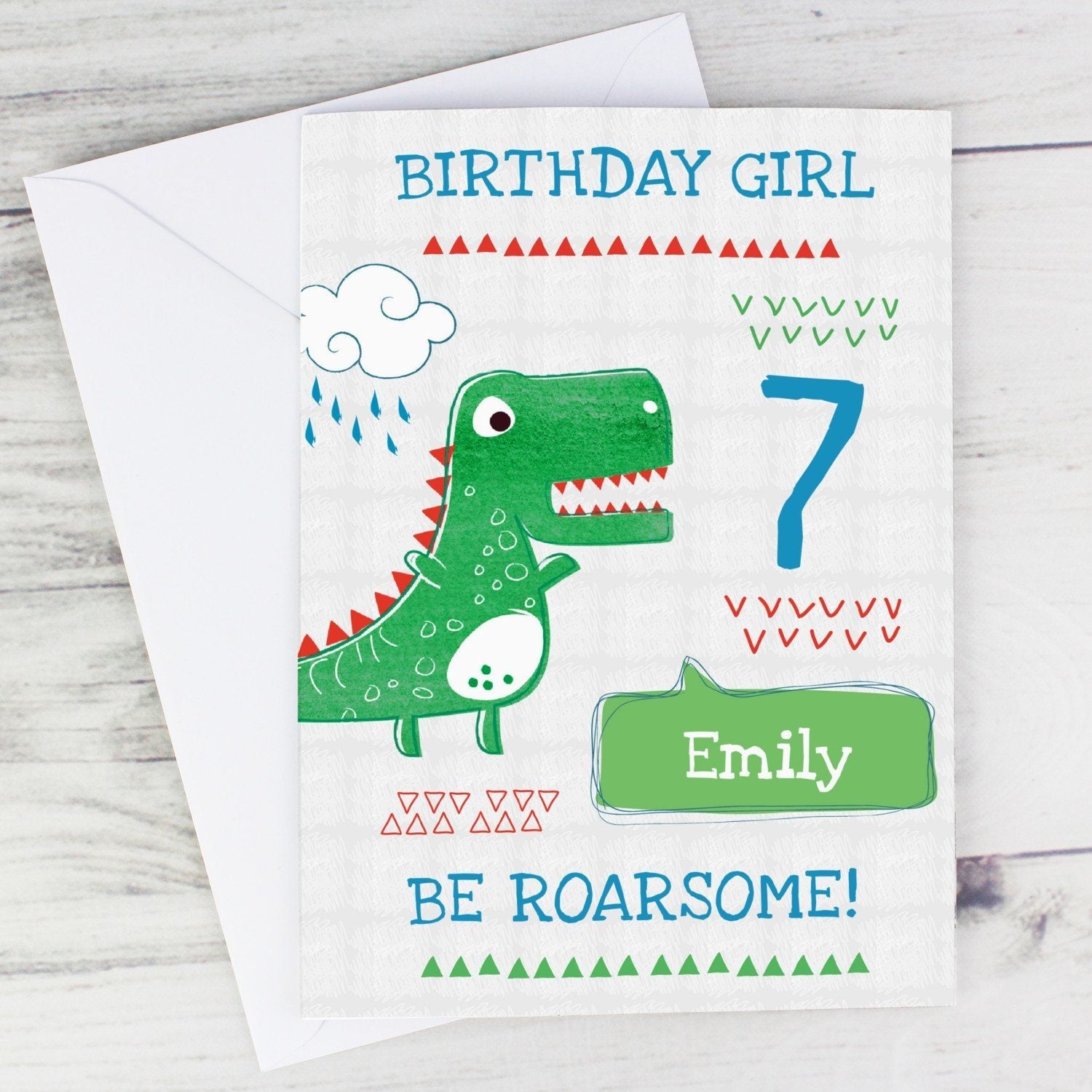 Personalised ’Be Roarsome’ Dinosaur Card: 1 - Greeting Cards By Gift Moments