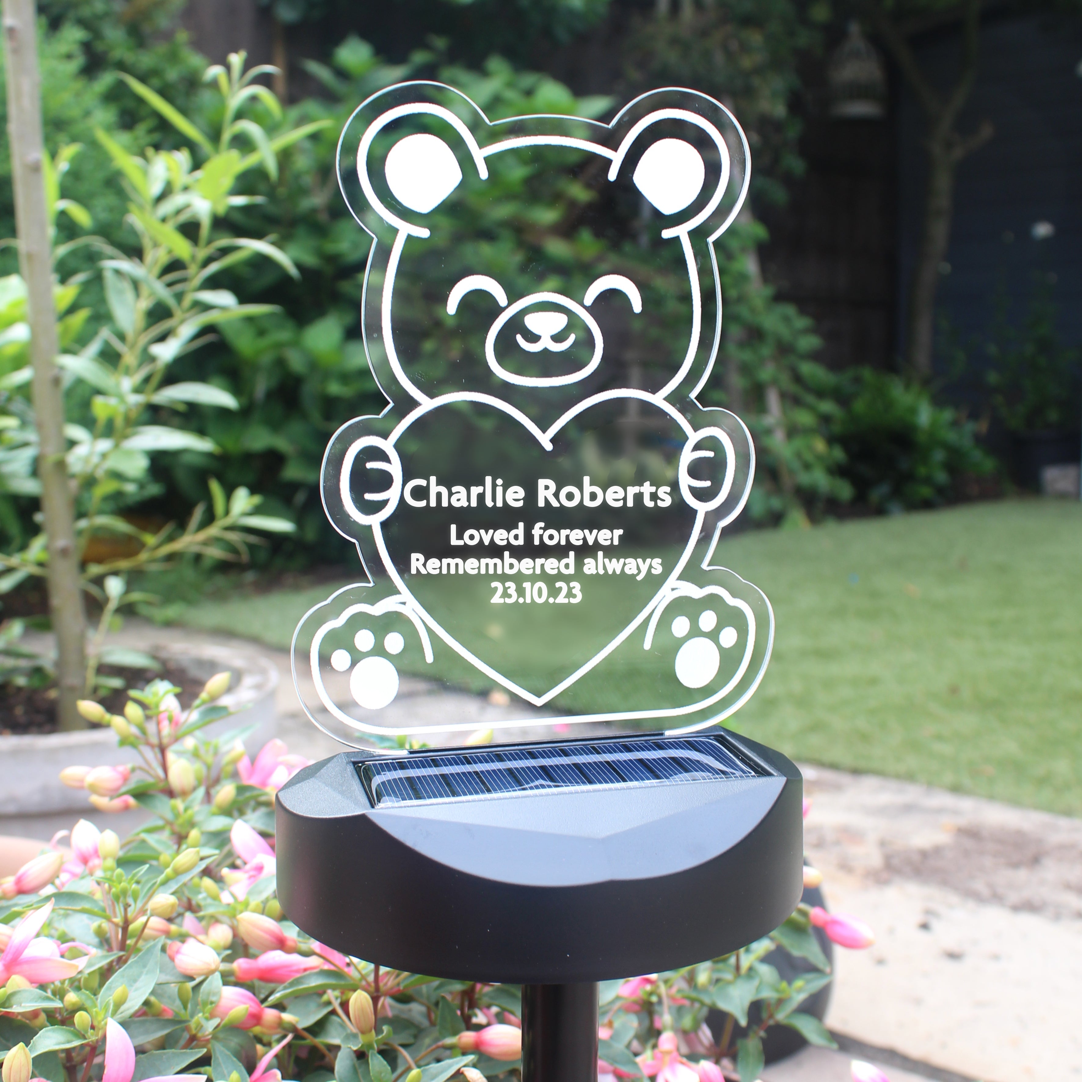 Personalised Bear Memorial Outdoor Solar Light - Shop Solar Lights At Gift Moments - 5