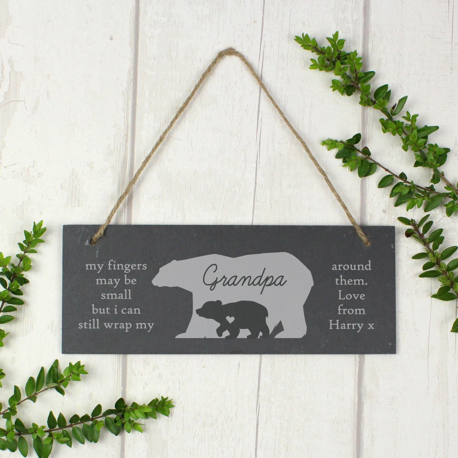 Personalised Bear Slate Door Plaque: 4 - Signs & Plaques By Gift Moments