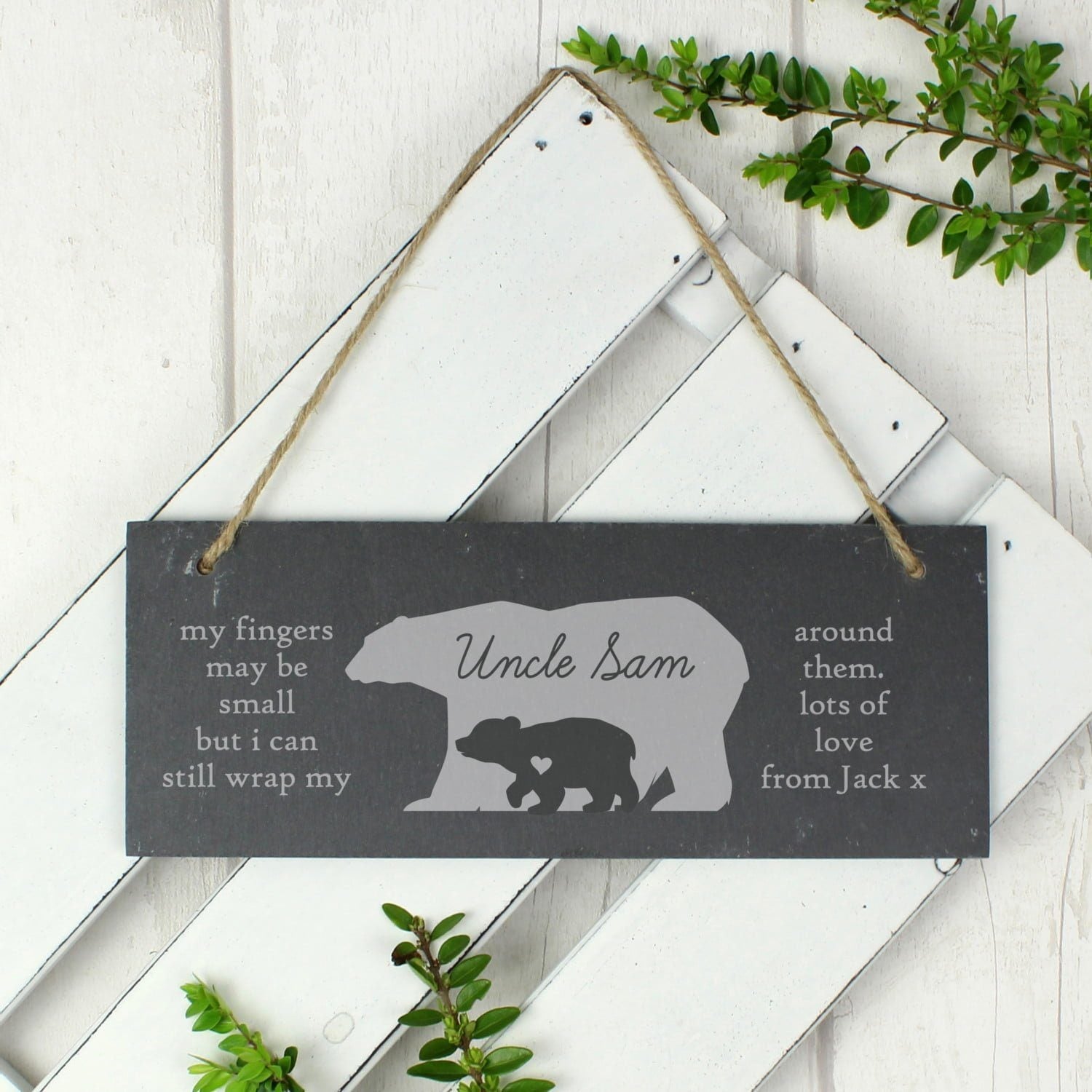 Personalised Bear Slate Door Plaque: 3 - Signs & Plaques By Gift Moments