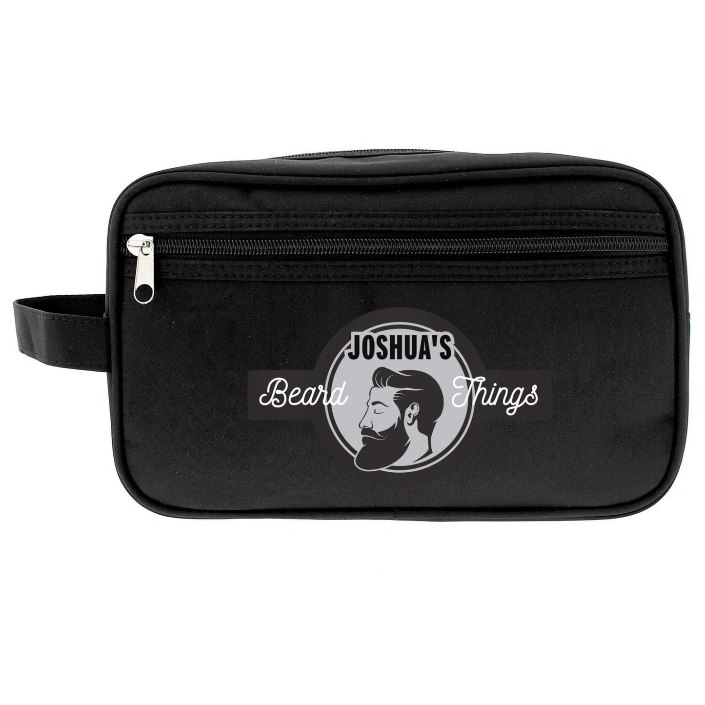 Personalised Beard Things Black Toiletry Bag: 4 - Toiletry & Makeup Bags By Gift Moments