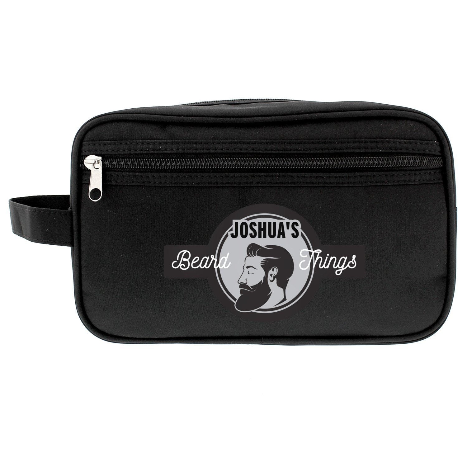 Personalised Beard Things Black Toiletry Bag: 4 - Toiletry & Makeup Bags By Gift Moments