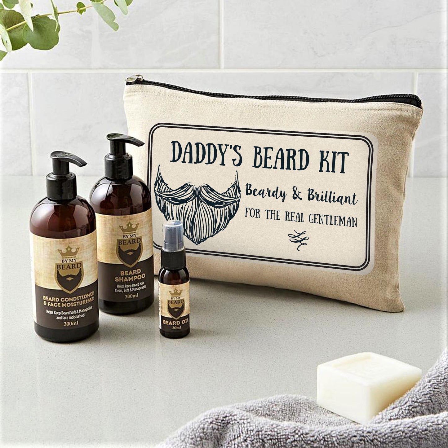 Personalised Beardy & Brilliant Beard Kit: 3 - Toiletry & Makeup Bags By Gift Moments