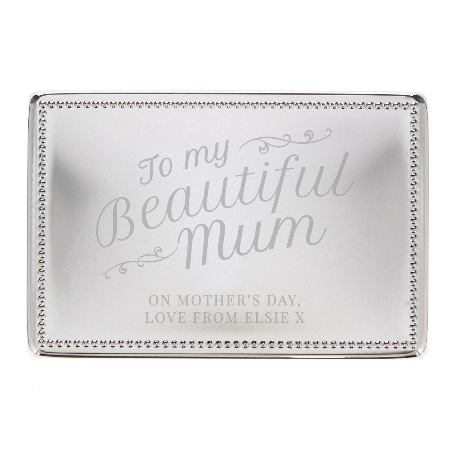 Personalised Beautiful Mum Rectangular Jewellery Box: 3 - Jewellery Boxes By Gift Moments