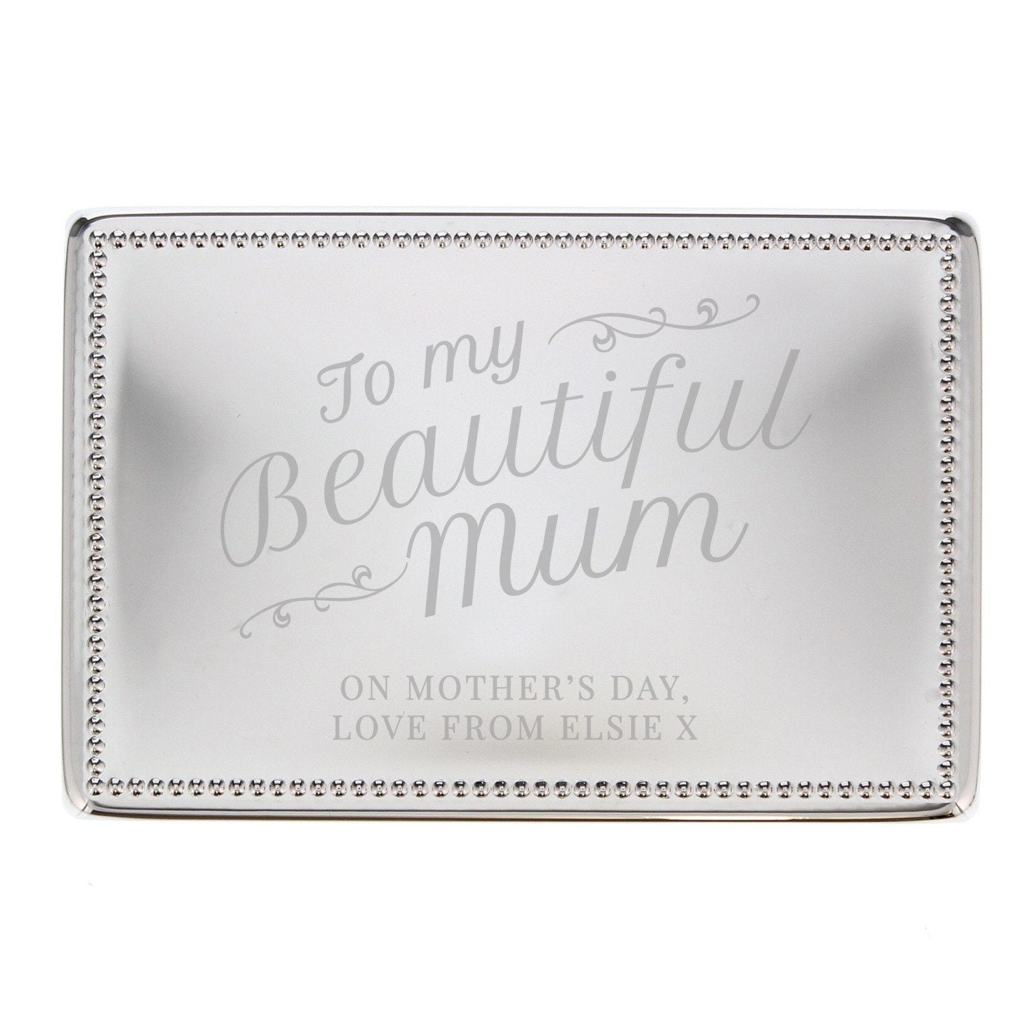 Personalised Beautiful Mum Rectangular Jewellery Box: 3 - Jewellery Boxes By Gift Moments