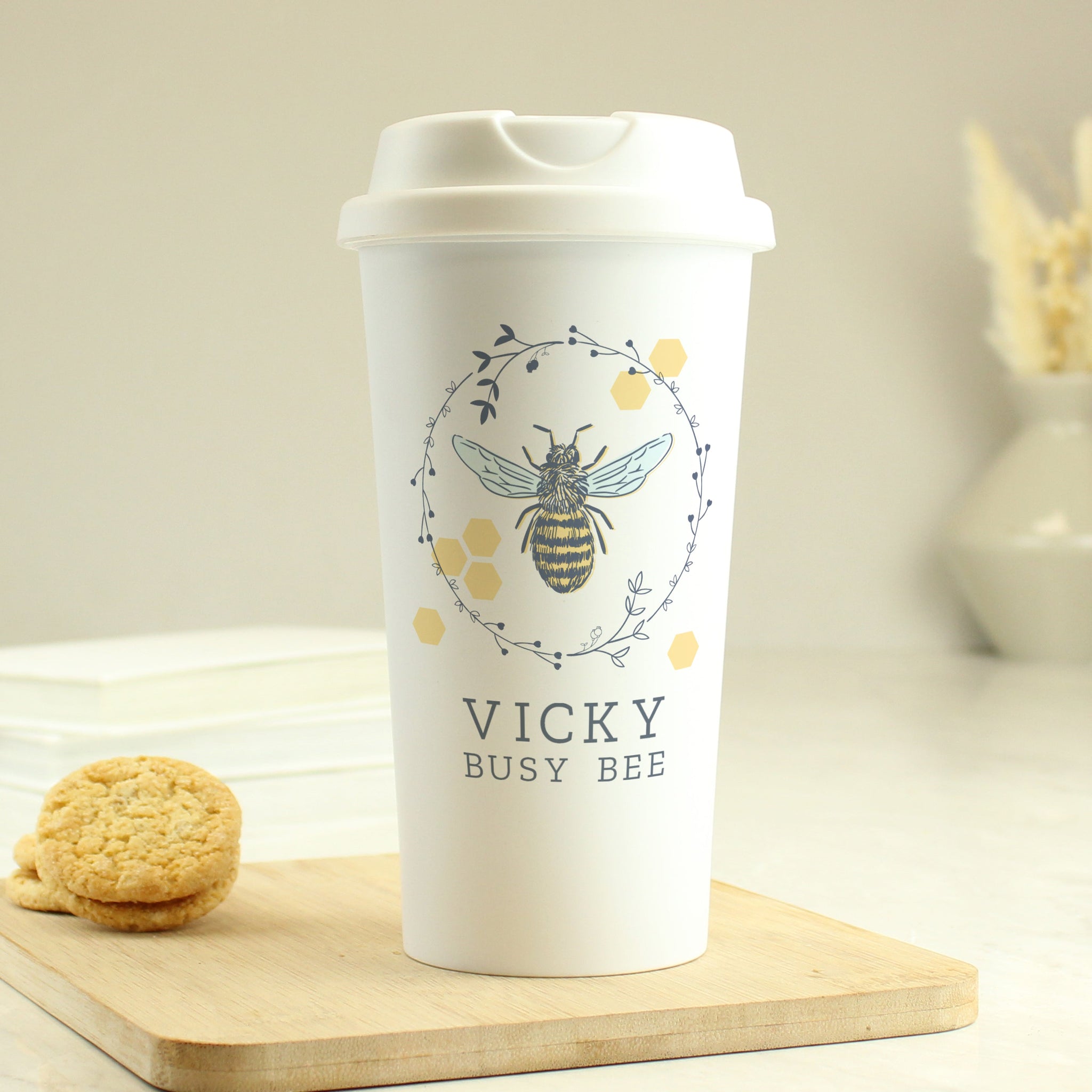 Personalised Bee Insulated Travel Cup: 1 - Travel Mugs By Gift Moments