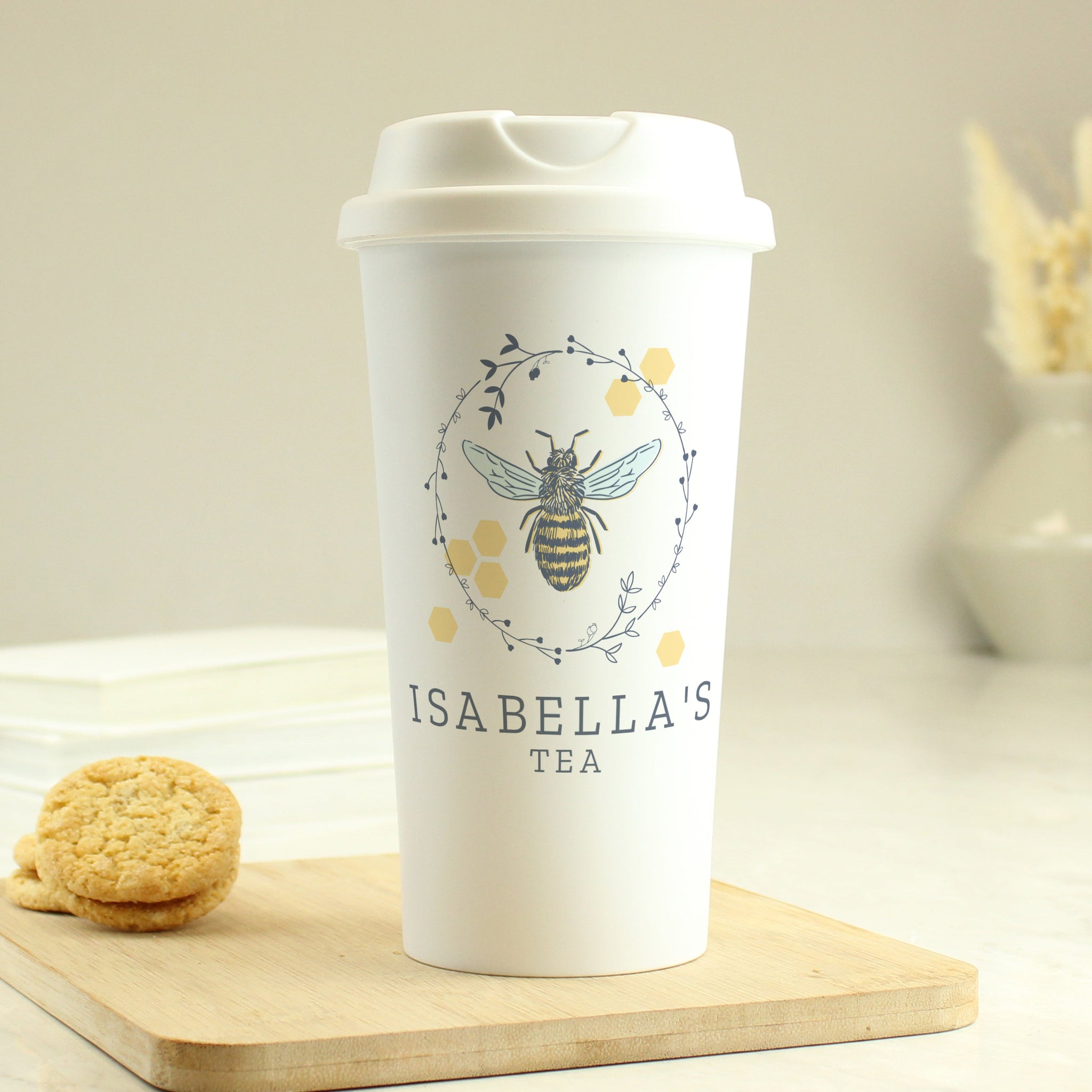 Personalised Bee Insulated Travel Cup: 6 - Travel Mugs By Gift Moments