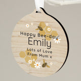Personalised Bee Round Wooden Decoration: 6 - Decorations By Gift Moments