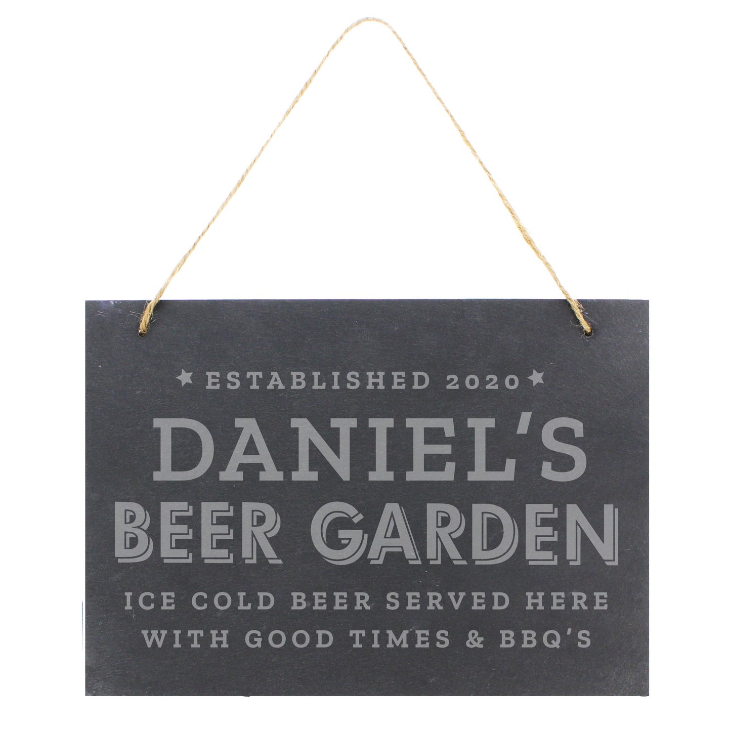 Personalised Beer Garden Hanging Large Slate Sign: 3 - Signs & Plaques By Gift Moments