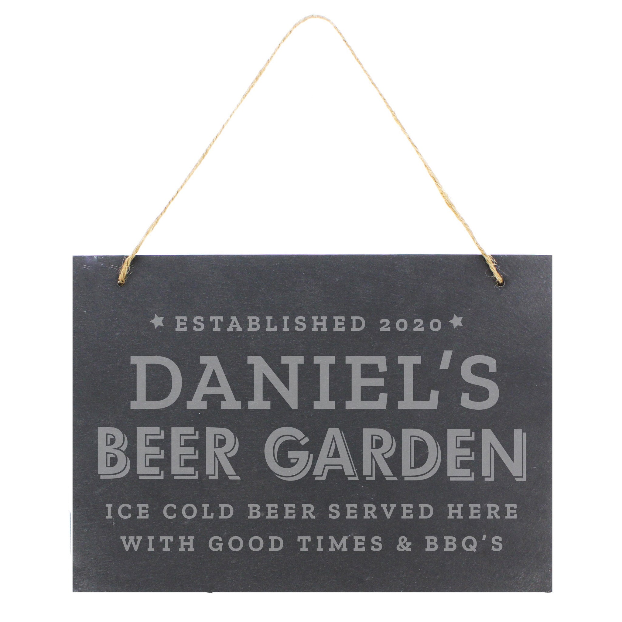 Personalised Beer Garden Hanging Large Slate Sign: 3 - Signs & Plaques By Gift Moments