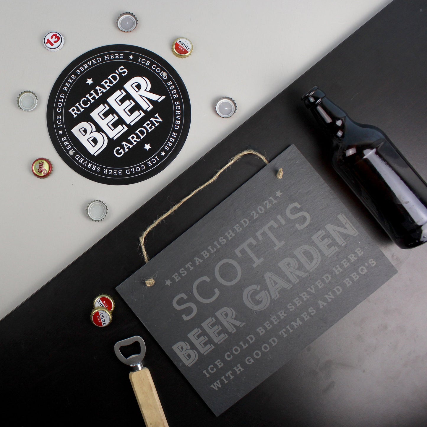 Personalised Beer Garden Hanging Large Slate Sign: 5 - Signs & Plaques By Gift Moments