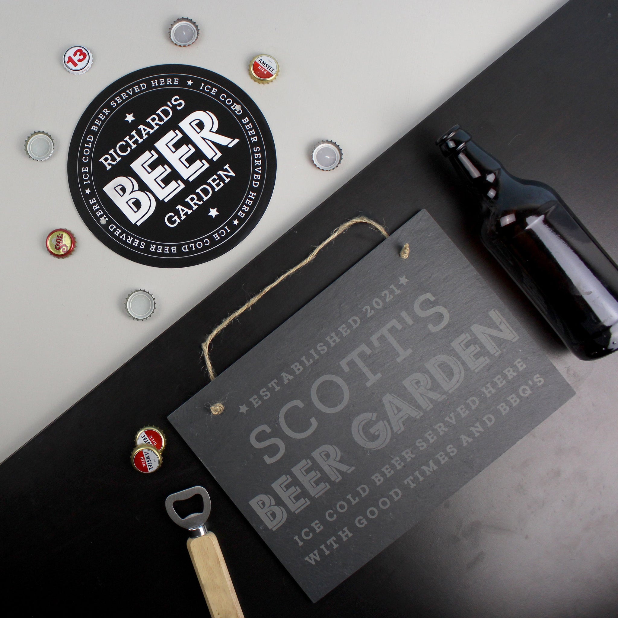 Personalised Beer Garden Hanging Large Slate Sign: 5 - Signs & Plaques By Gift Moments