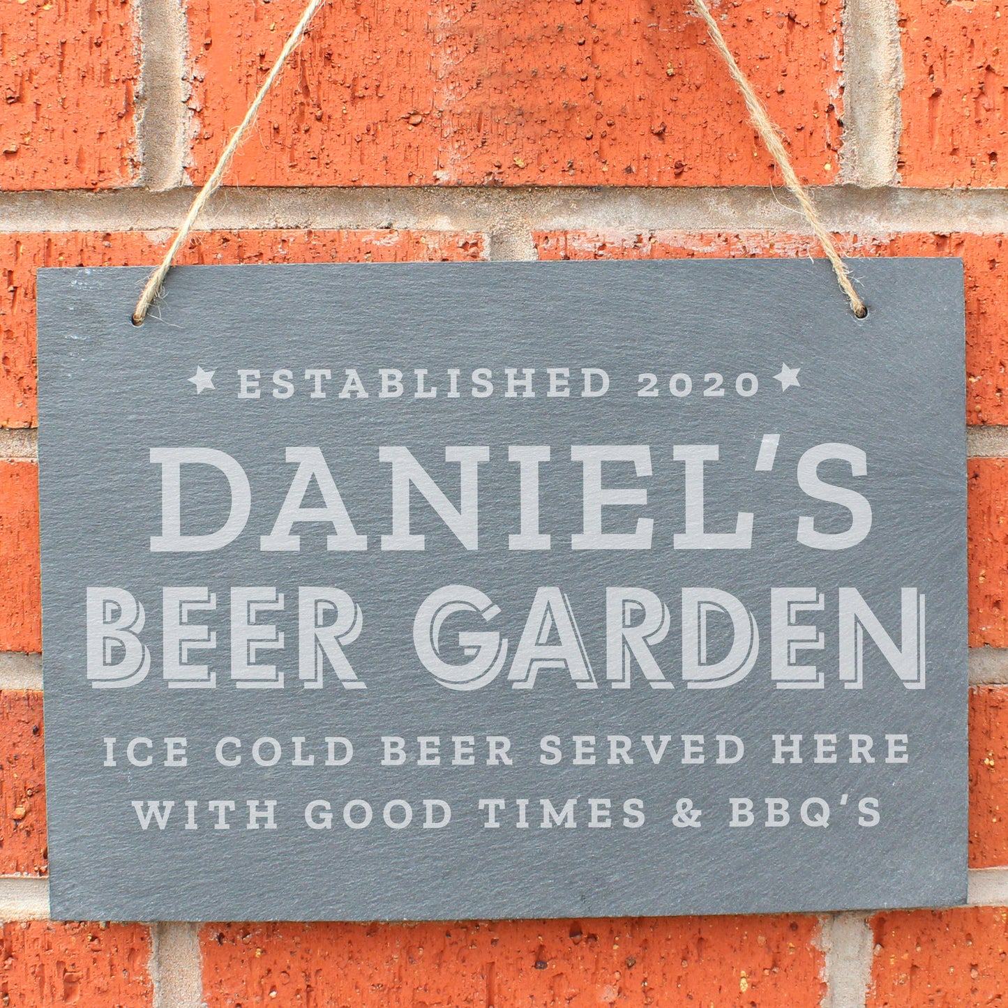 Personalised Beer Garden Hanging Large Slate Sign: 1 - Signs & Plaques By Gift Moments