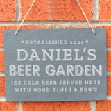 Personalised Beer Garden Hanging Large Slate Sign: 1 - Signs & Plaques By Gift Moments