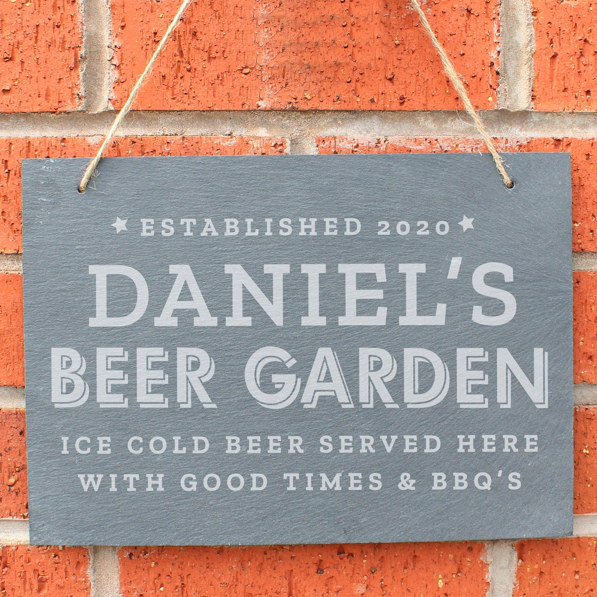 Personalised Beer Garden Hanging Large Slate Sign: 1 - Signs & Plaques By Gift Moments