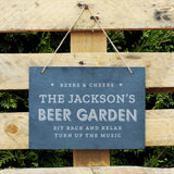 Personalised Beer Garden Hanging Large Slate Sign: 4 - Signs & Plaques By Gift Moments