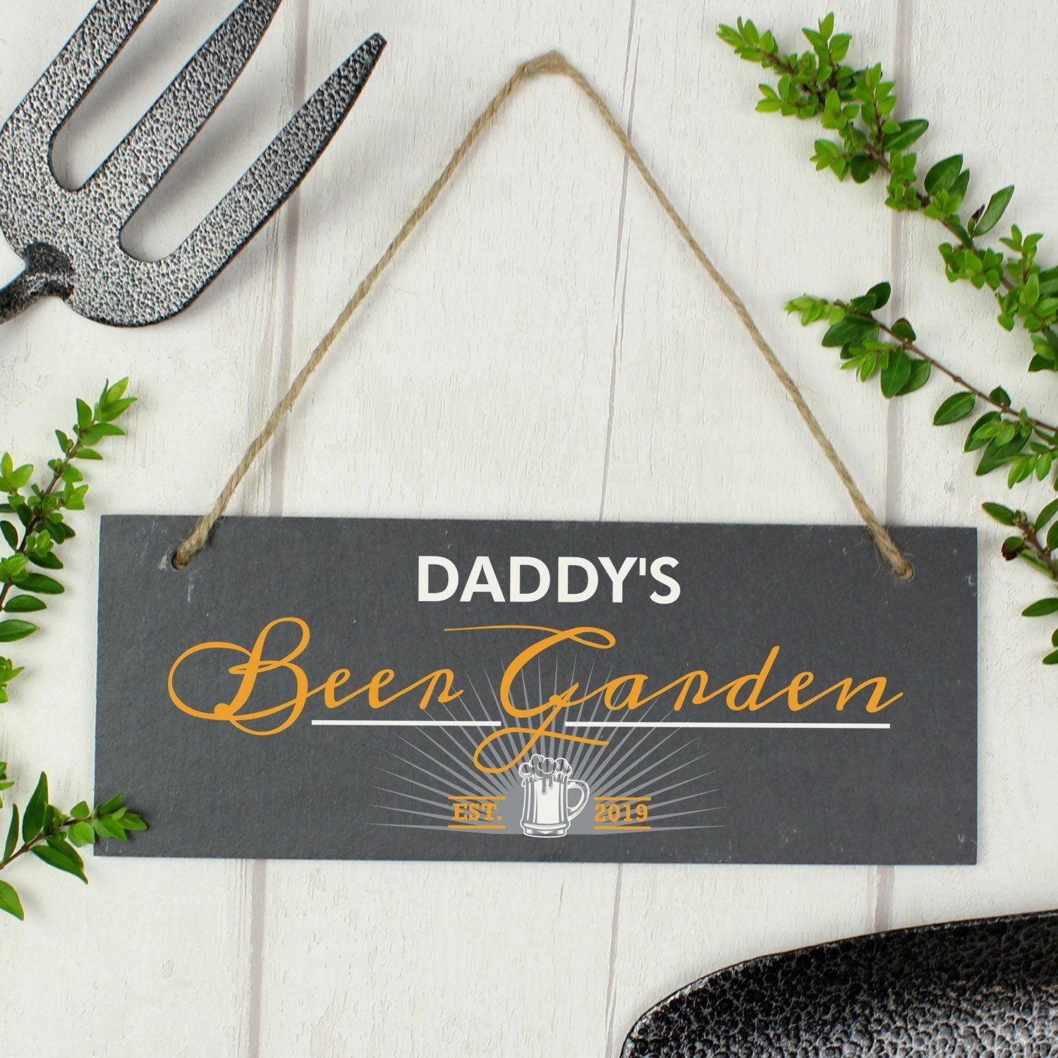 Personalised ’Beer Garden’ Printed Hanging Slate Plaque: 3 - Signs & Plaques By Gift Moments