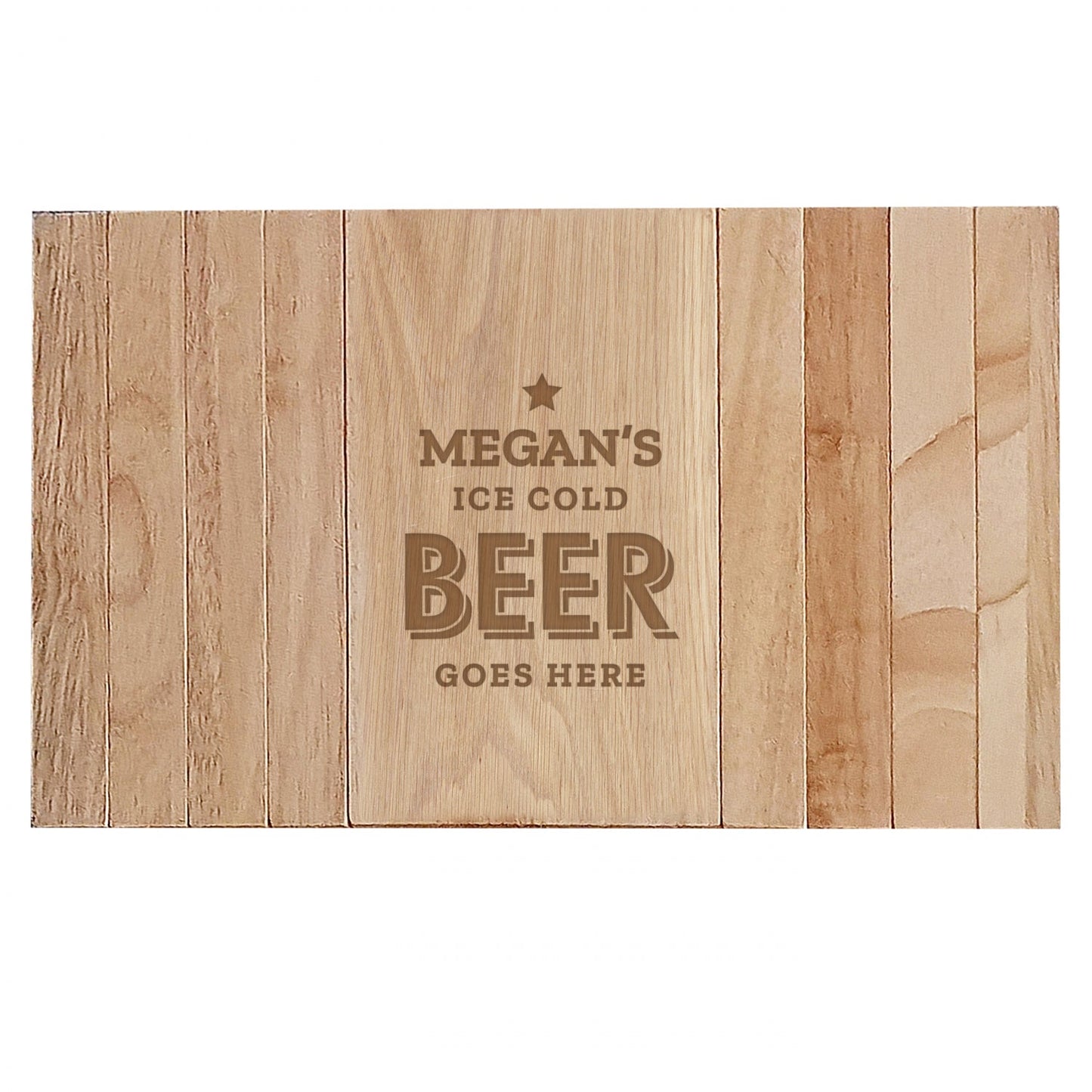 Personalised Beer Goes Here Wooden Sofa Tray: 3 - Coasters By Gift Moments